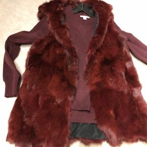 Gorgeous cranberry color, not red fur vest